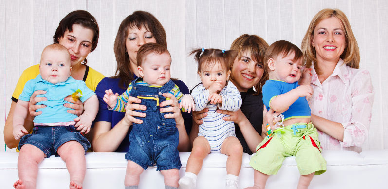 Illustrative family using a computer together